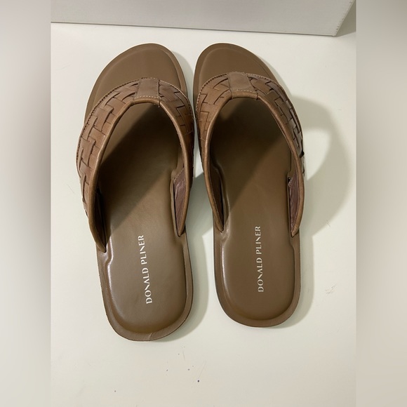 Donald Pliner Men’s Woven Leather Strap Sandal size 12 M Brown ~ Brazil ￼~ New - Picture 6 of 10